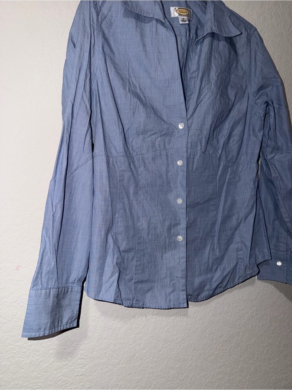 Talbots Blue Button-Up Collared Shirt - Picture 2 of 5